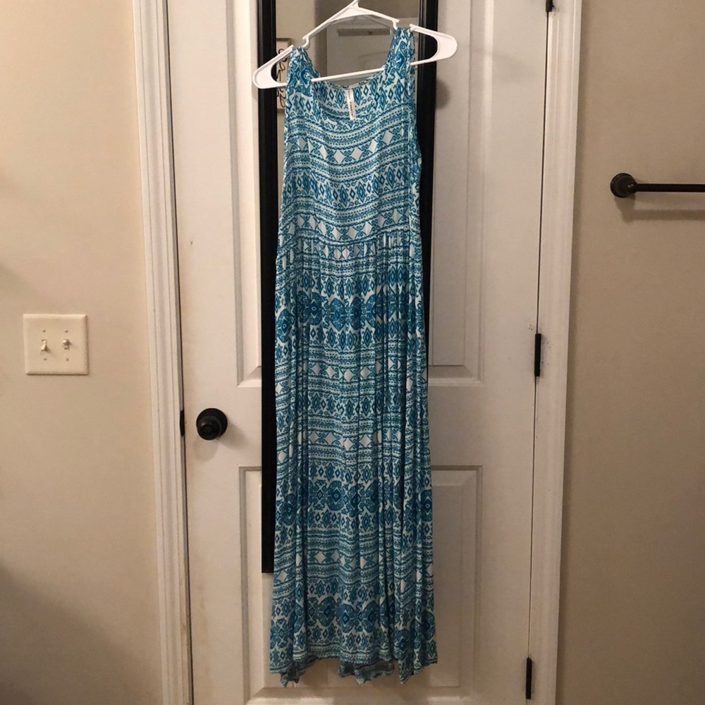 Blue and White Maxi Dress